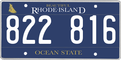 RI license plate 822816