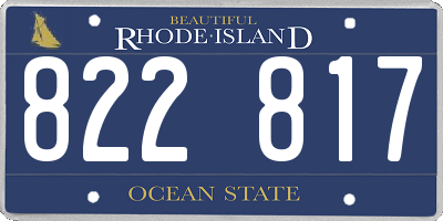 RI license plate 822817