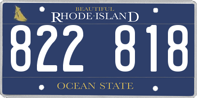 RI license plate 822818