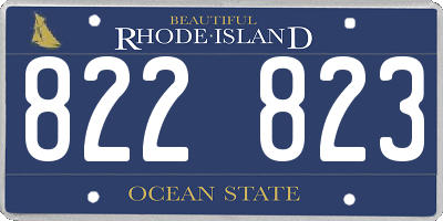 RI license plate 822823