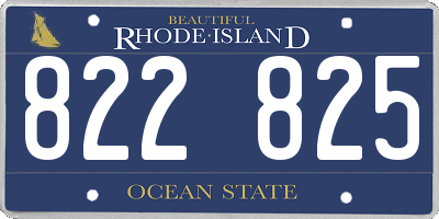 RI license plate 822825