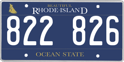 RI license plate 822826