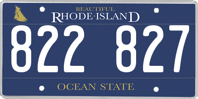 RI license plate 822827