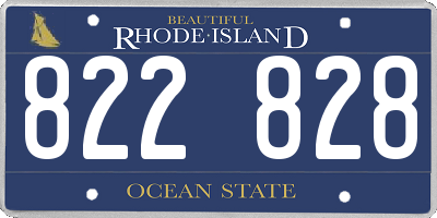 RI license plate 822828