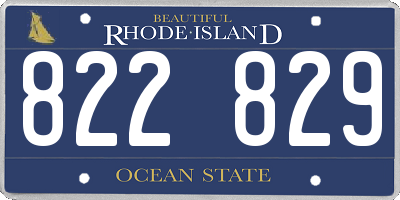 RI license plate 822829