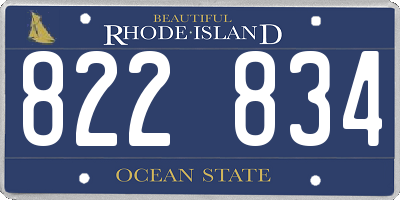 RI license plate 822834