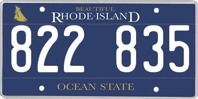 RI license plate 822835