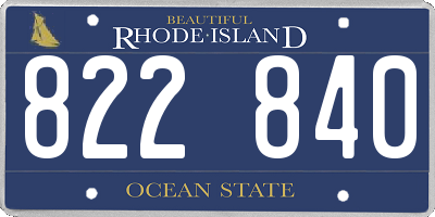 RI license plate 822840