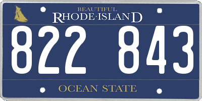 RI license plate 822843