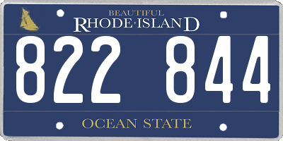 RI license plate 822844