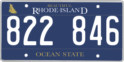 RI license plate 822846