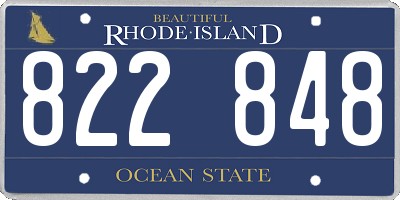 RI license plate 822848