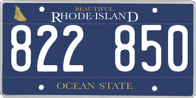 RI license plate 822850