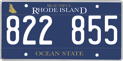 RI license plate 822855