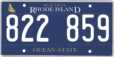 RI license plate 822859