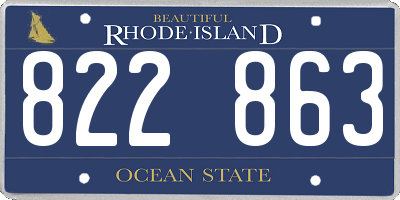 RI license plate 822863