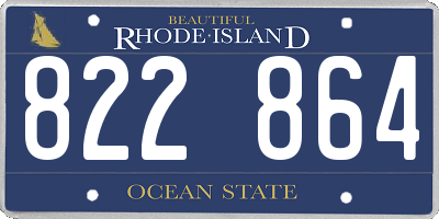 RI license plate 822864