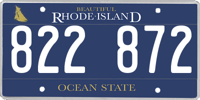 RI license plate 822872