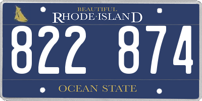 RI license plate 822874
