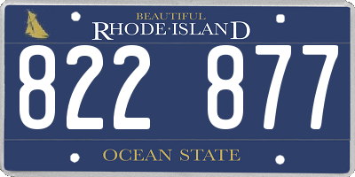 RI license plate 822877