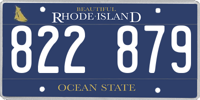 RI license plate 822879