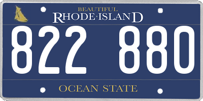 RI license plate 822880