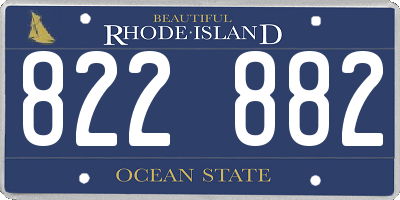 RI license plate 822882