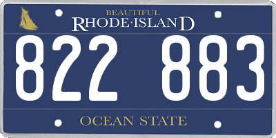 RI license plate 822883