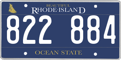RI license plate 822884