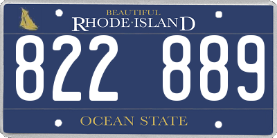 RI license plate 822889