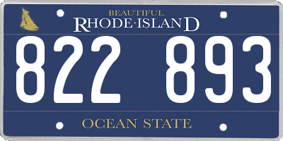 RI license plate 822893