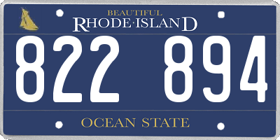 RI license plate 822894
