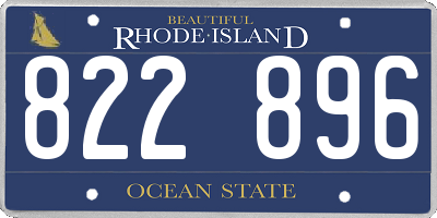 RI license plate 822896