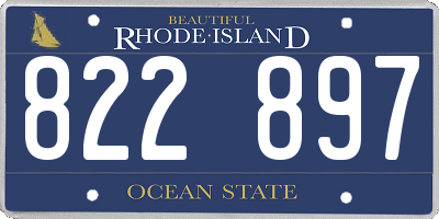 RI license plate 822897