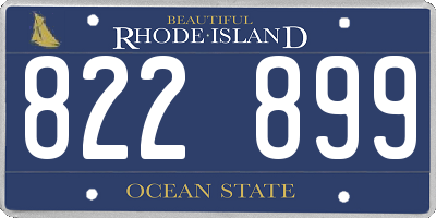 RI license plate 822899