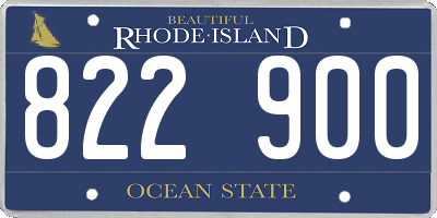 RI license plate 822900