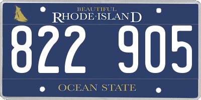 RI license plate 822905