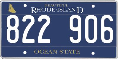 RI license plate 822906