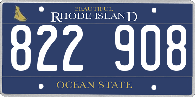 RI license plate 822908