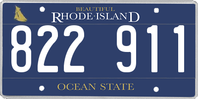 RI license plate 822911
