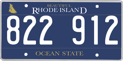 RI license plate 822912