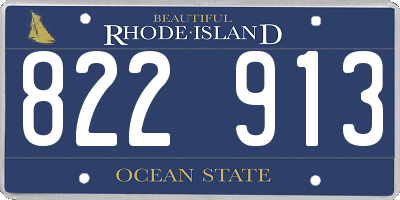 RI license plate 822913