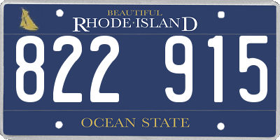 RI license plate 822915