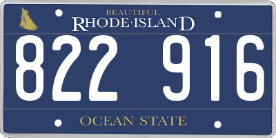 RI license plate 822916