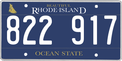 RI license plate 822917