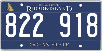 RI license plate 822918