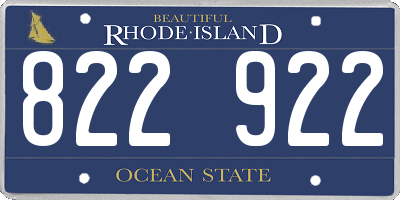 RI license plate 822922