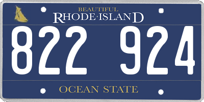 RI license plate 822924