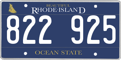 RI license plate 822925