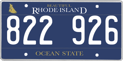 RI license plate 822926